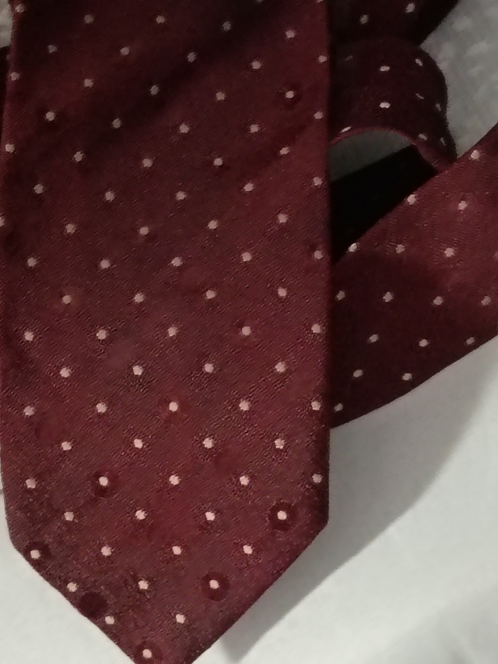 Classic Men's Burgundy Polka Dot Tie - Refined Dress Accessory